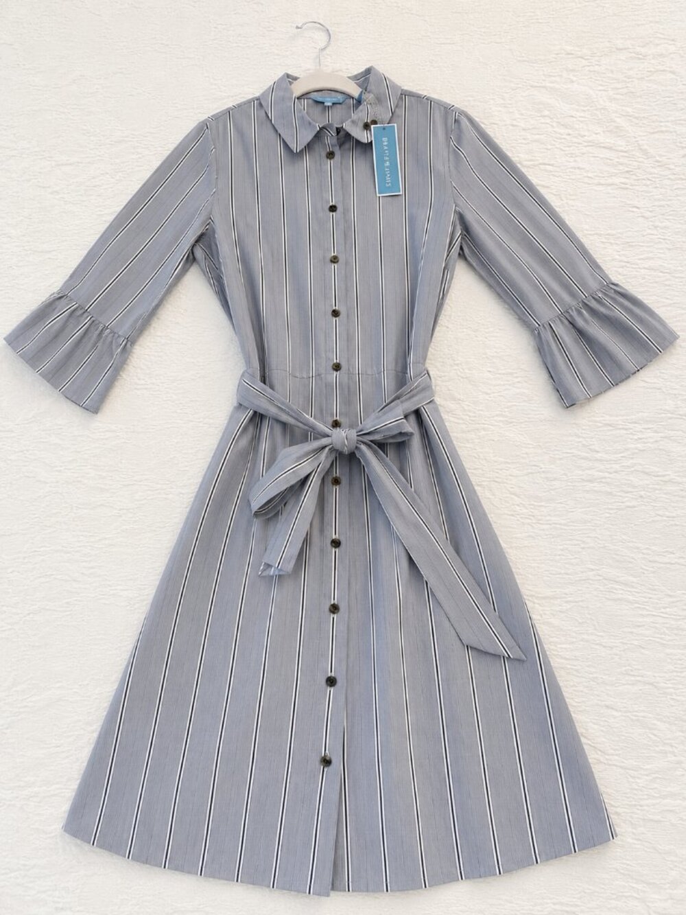 Draper James Striped Ruffle Sleeve Shirtdress – Size 6 NWT